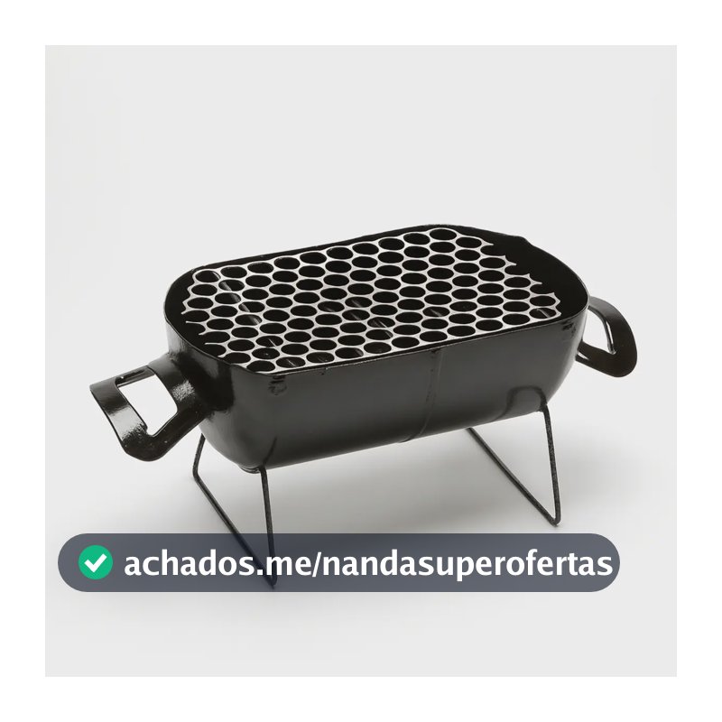 Churrasqueira Móvel A Carvão Portátil para Família, em Aço Inox com Grelha de 22 cm