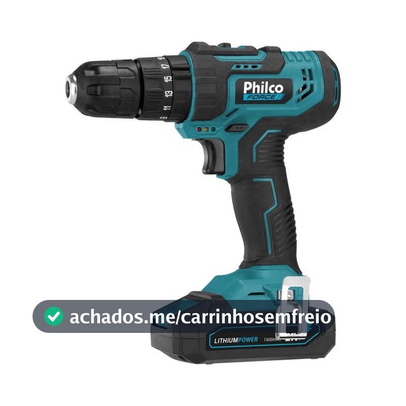 Furadeira Parafusadeira De Impacto Philco PPF21M 21v 10mm Bivolt Cor Azul-petróleo