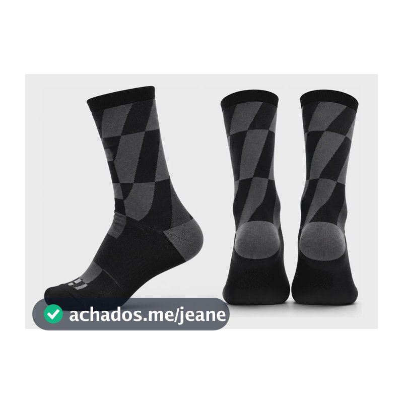 Meia Kappa Esportiva Poliamida Performance Quadri Cano Médio Preto-grafite 38-43
