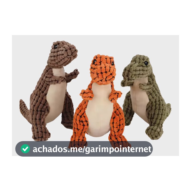 Brinquedo Pelúcia Mordedor Pet Dinossauro Brinquedo Cachorro Cor Marrom