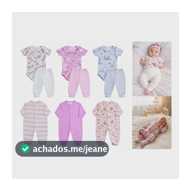 Kit 9 Peças Bebe Prematuro 3 Macacão 3 Body 3 Mijão Enxoval
