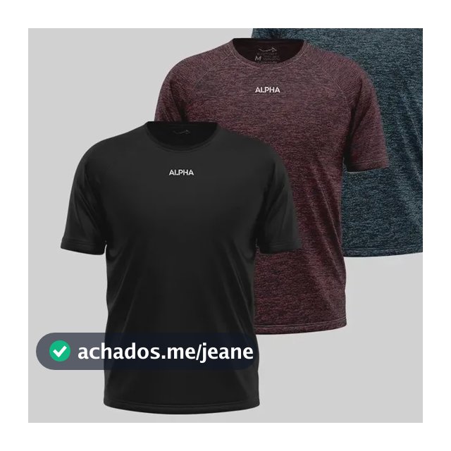 Kit 3 Camisetas Dry Alpha Masculina - Essential