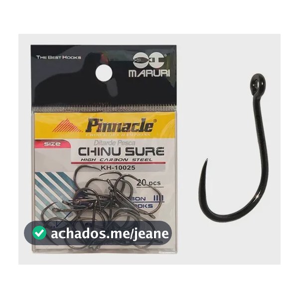 Anzol Maruri Pinnacle Chinu Sure Black Nº12 - 20 Pcs