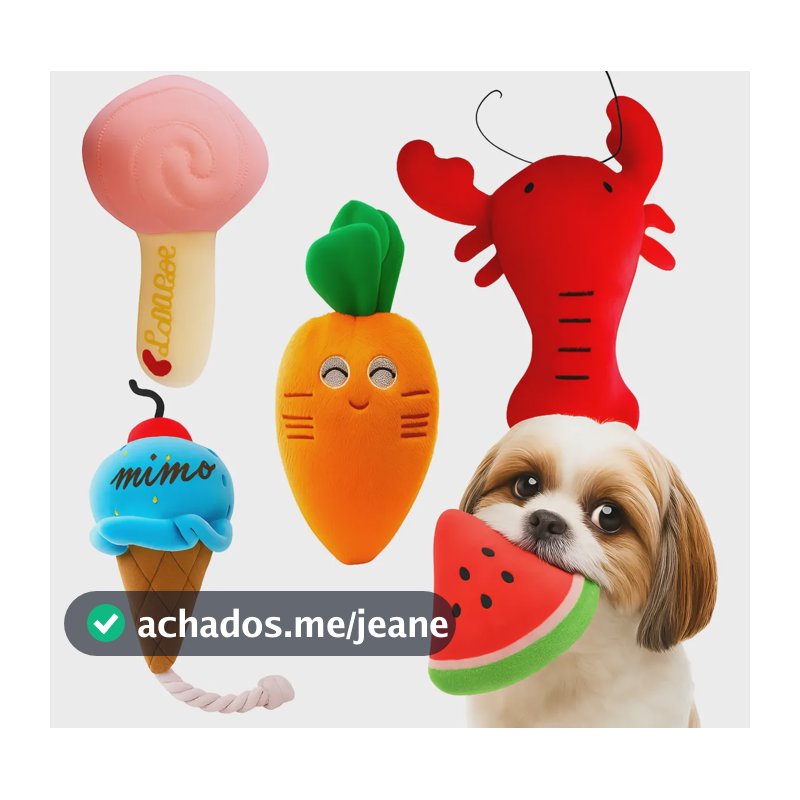 Kit 5 Mordedores De Pelúcia Para Cães Cachorro Com Barulho