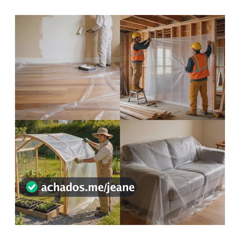 Lona Protetora Com Fita Adesiva Reforma Construção Pintura