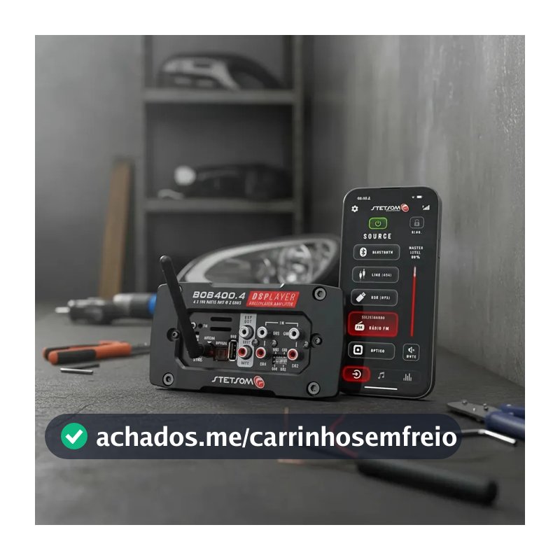 Módulo Amplificador Stetsom BOB400.4 DSPlayer 4 Canais 400W RMS com Bluetooth e DSP
