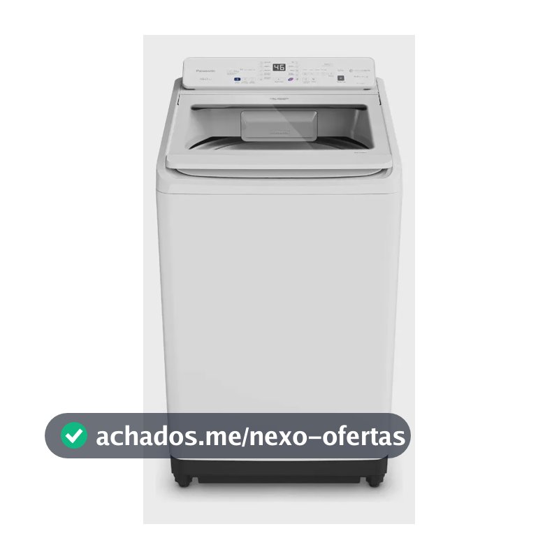 Máquina de lavar Intuitive+ Panasonic 19kg SmartSense Sistema Ciclone Dial Ciclo Pet Branca NA-F190A1W 127V