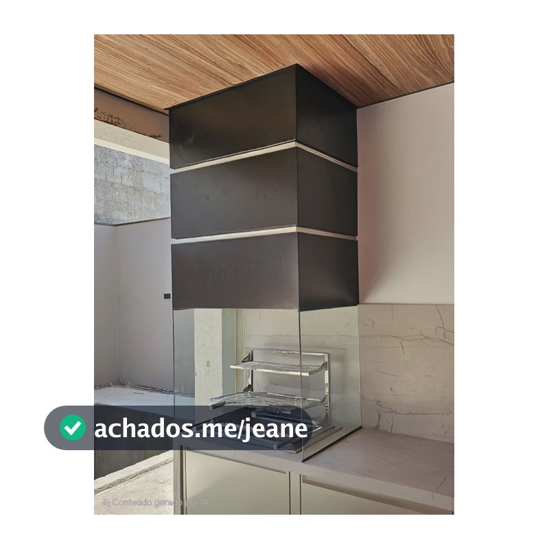 Kit Coifa Box Gomada Gourmet 80x60 + Braseiro 50x40 + Grill
