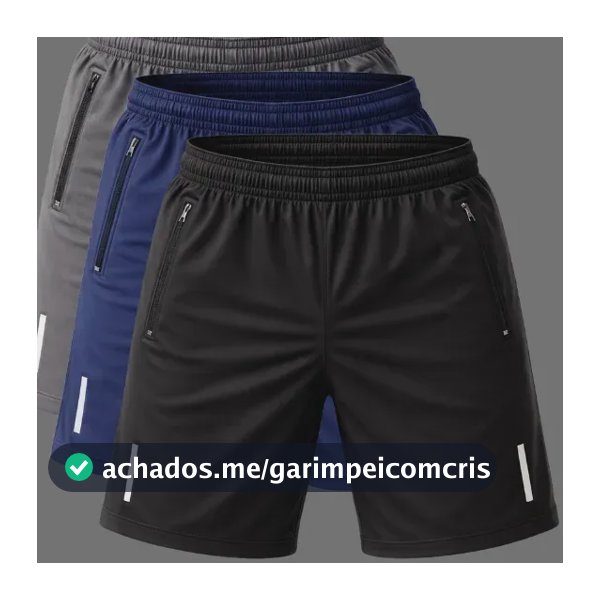 Kit 3 Bermuda Masculina Poliéster Pra Academia Caminhada Kit 1 Gg