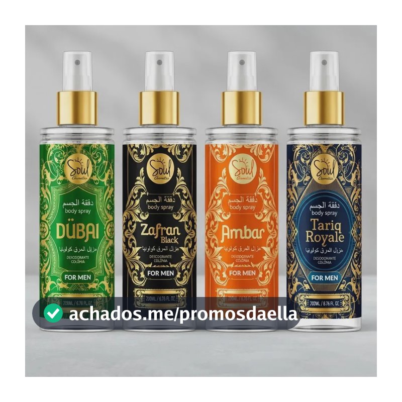 Body Splash Arabe C/4un 200ml Perfume Masculino De Luxo