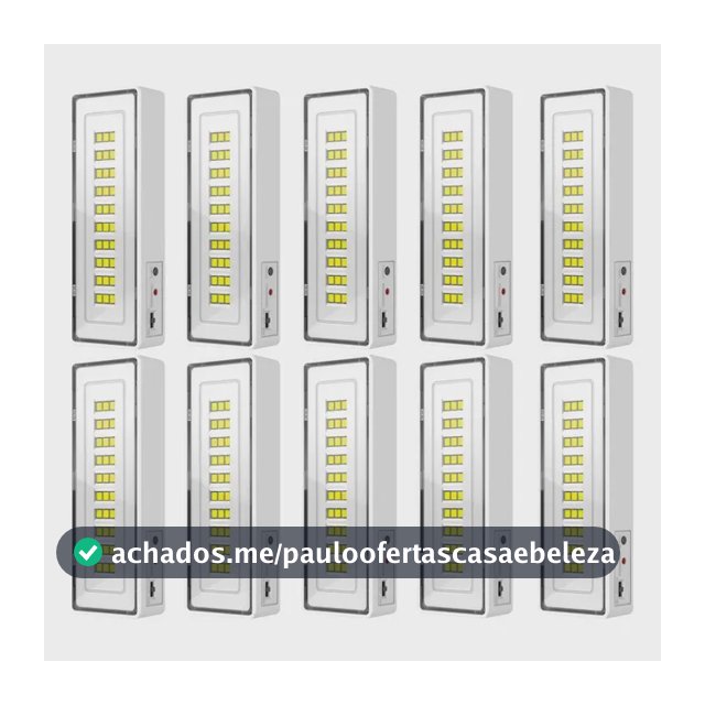 10 Luminária Emergência Portátil 30 Leds Recarregável Bivolt