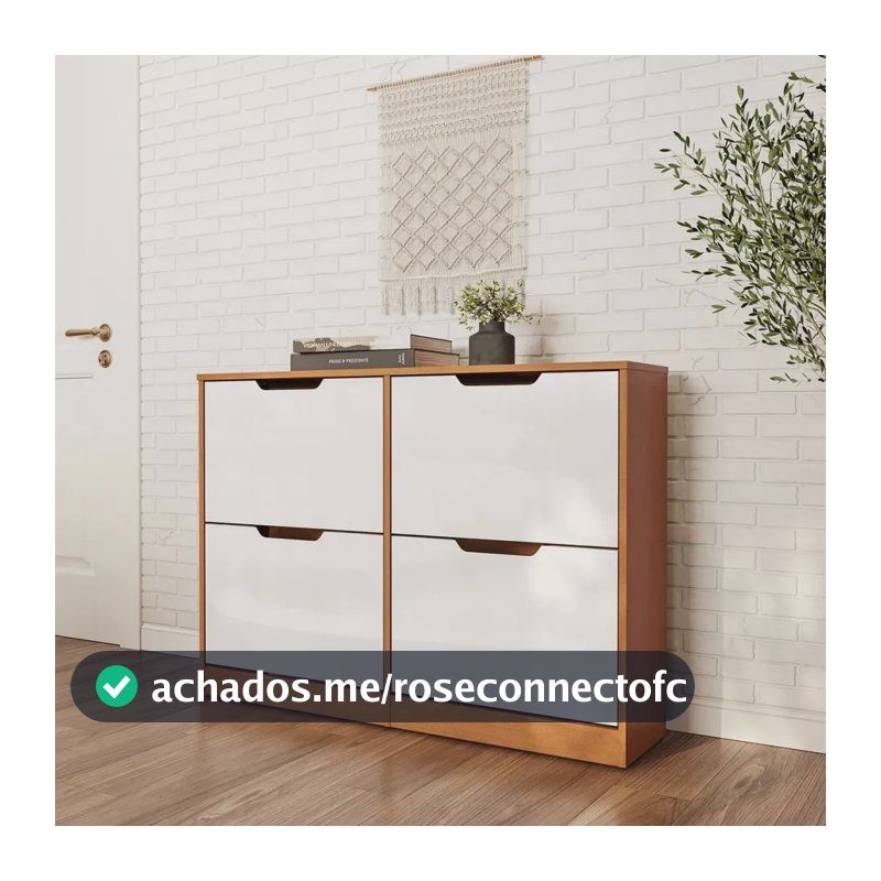 Sapateira Madri 4 Portas Creme/freijó - Politorno - 553452 Bege Escuro