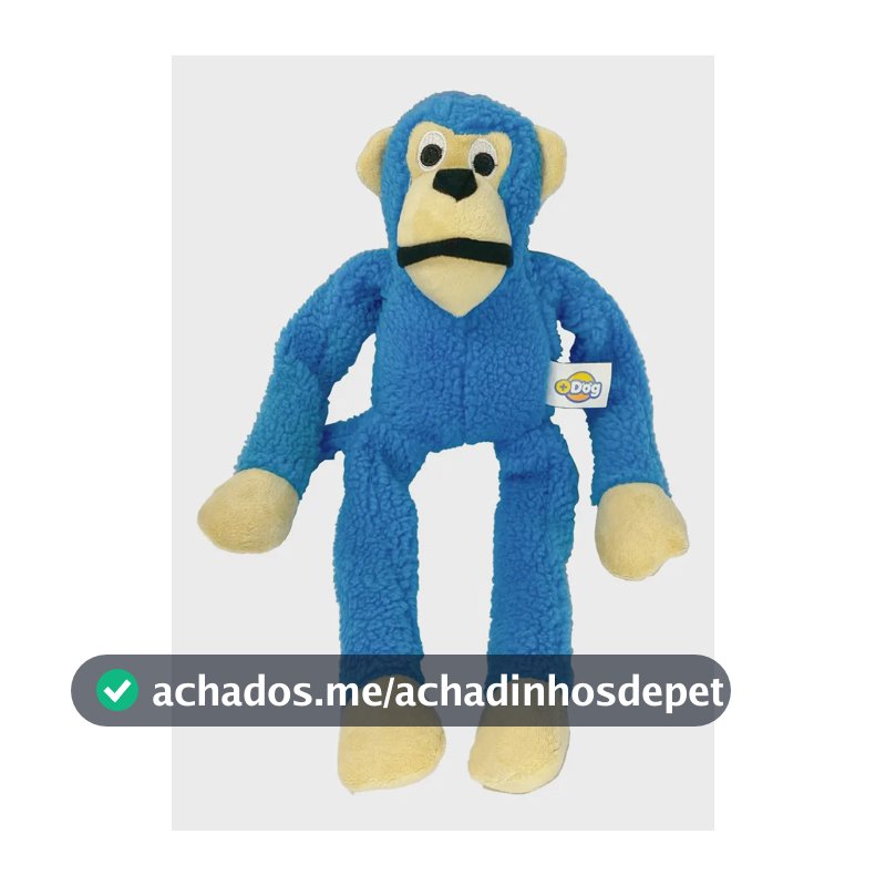 Mordedor Para Cachorro Pet Pelúcia Brinquedo Macaco G 40cm Cor Azul