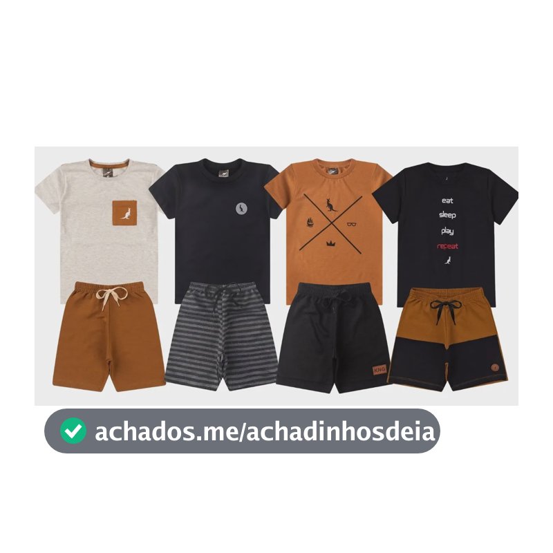 Kit 4 Peças 2 Conjuntos Roupa Infantil Menino Verão Sortido Multicolorido 8