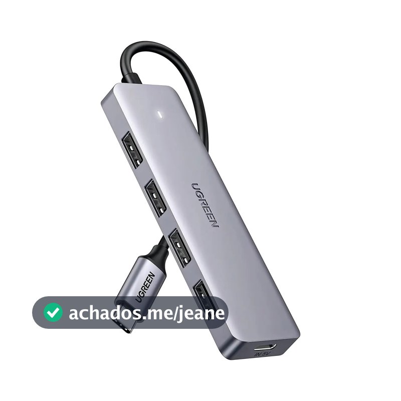 Hub USB Ugreen 70336 cor prateado