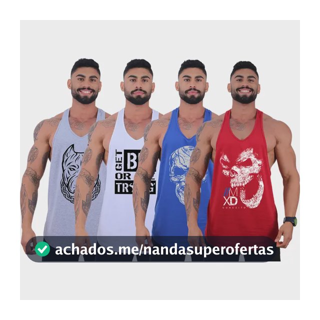 Kit 4 Regatas Longline Super Cavada Masculina Mxd Conceito