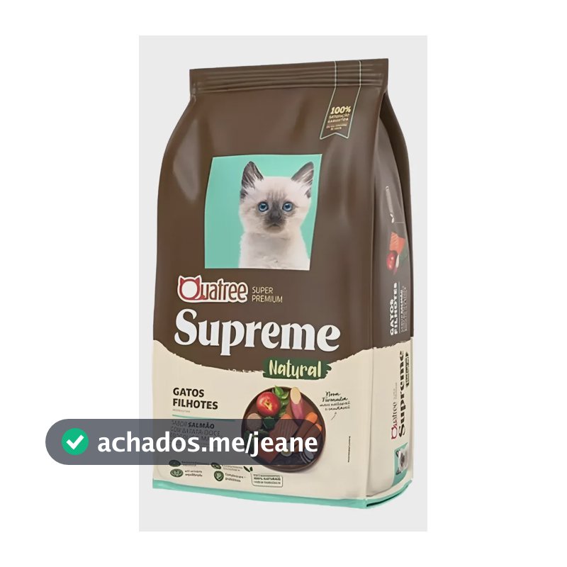 Ração Quatree Supreme Natural Gatos Filhotes 1kg Salmão