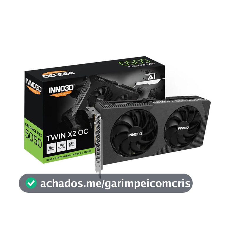 Placa de Vídeo INNO3D RTX 5050 TWIN X2 8GB GDDR6 Geforce Nvidia 4K