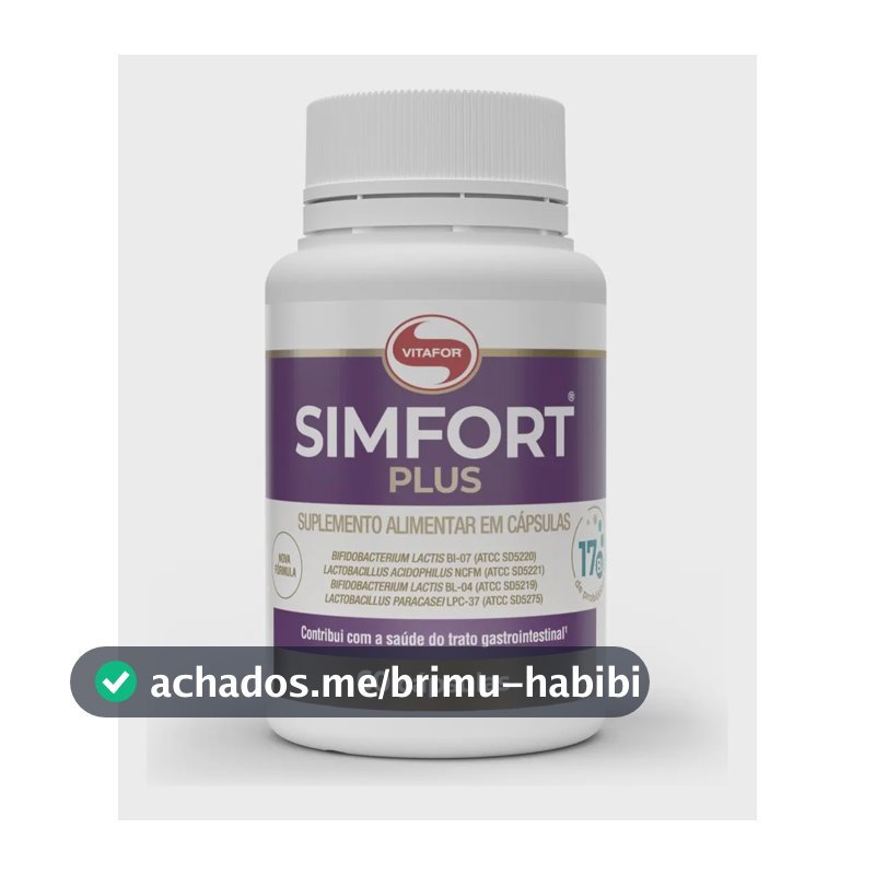 Simfort Plus 60 Cápsulas Vitafor Sem Sabor