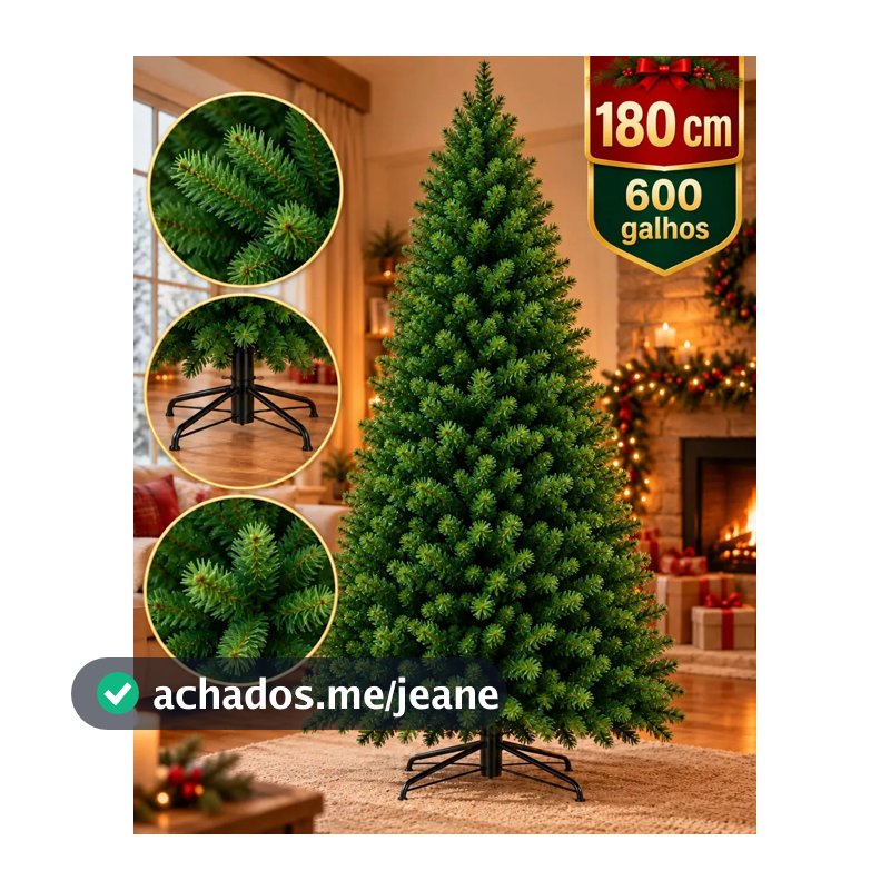 Árvore De Natal Pinheiro Luxo Artificial 180cm 600 Galhos Verde Pinheiro Base De Ferro Decorativa Realista Carinho Na Barriga