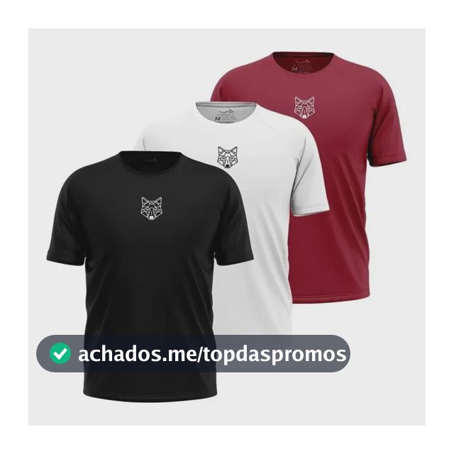 Kit 3 Camisetas Masculina Dry Alpha Lobo Geométrico