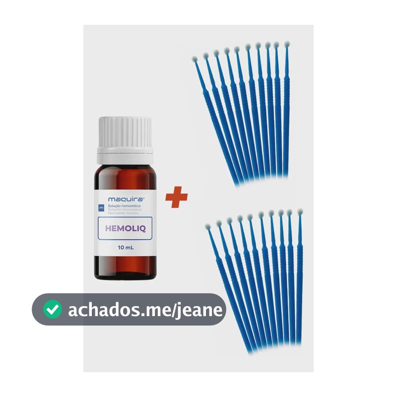 Kit Hemoliq + 20 Aplicadores - Estanca Sangue Para Manicures 20