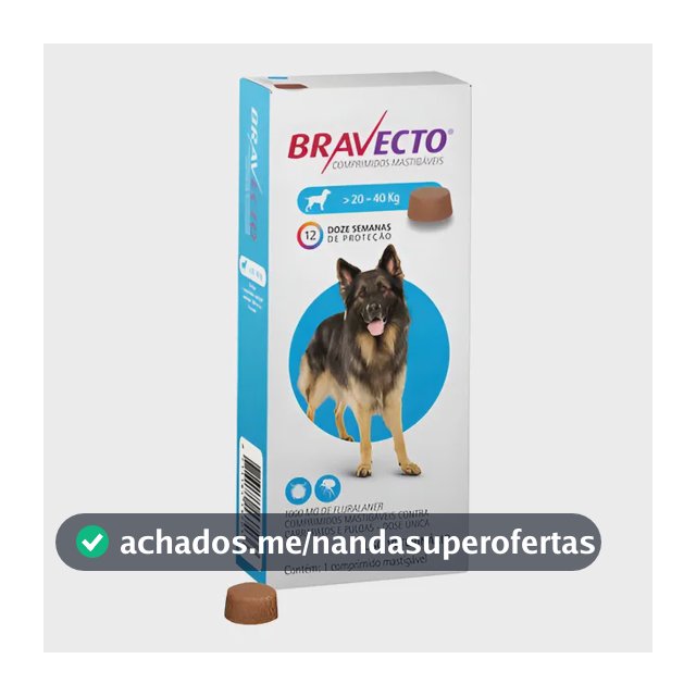 Bravecto Comprimido 20 A 40kg Para Cães - 1 Unidade