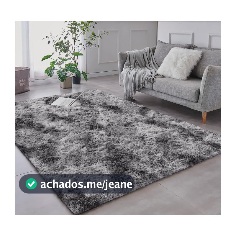 Tapete Sala Felpudo Peludo 120x200 Cm Macio Decorativo 1.2 M 2 M Mesclado Cinza
