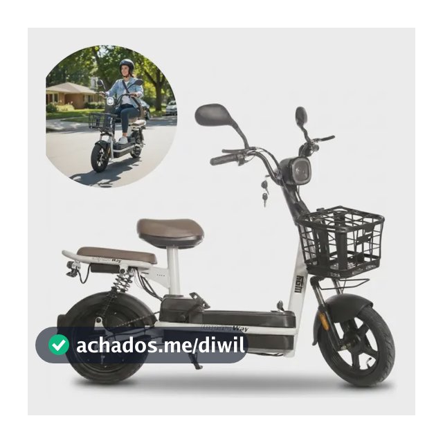 Bike Elétrica Scooter 48v 350w Bateria Removível Branca Top