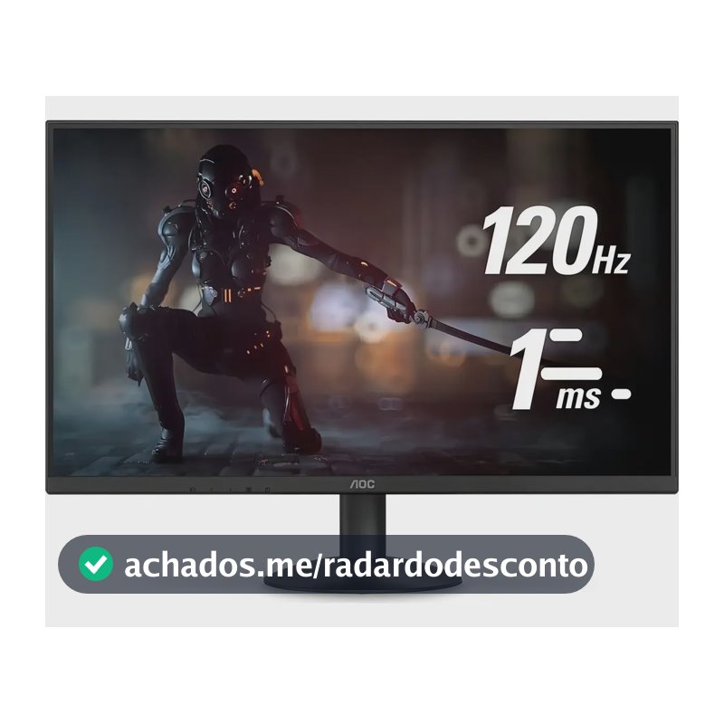 Monitor 27 Aoc Gamer 27b30h3/57, Full Hd, Ips, 120hz, 1ms Cor Preto
