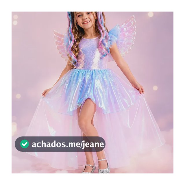 Fantasia Feminina Infantil Luxo Unicornio Completa Promo