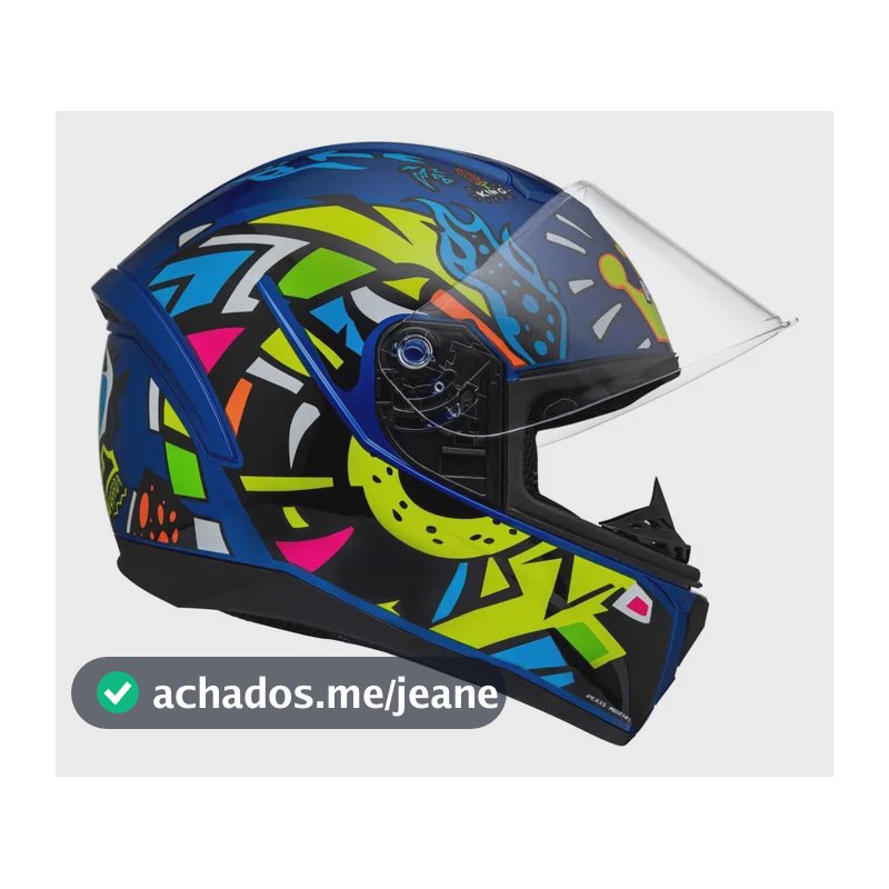 Capacete Peels Spike 2 Kng Azul Met?lico Com Amarelo 58