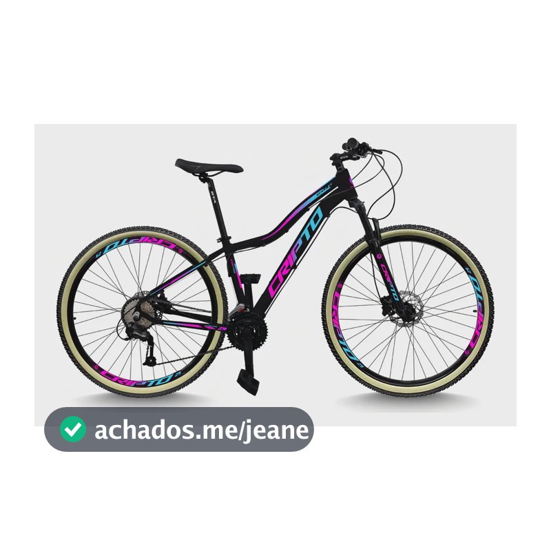 Bicicleta mountain bike Cripto Scarlet R29 tamanho do uadro S - preto/azul/rosa