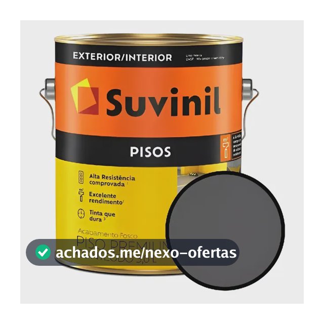Tinta Acrílica Suvinil Premium Para Piso 3,6l Cores Basicas Cinza-escuro Fosco
