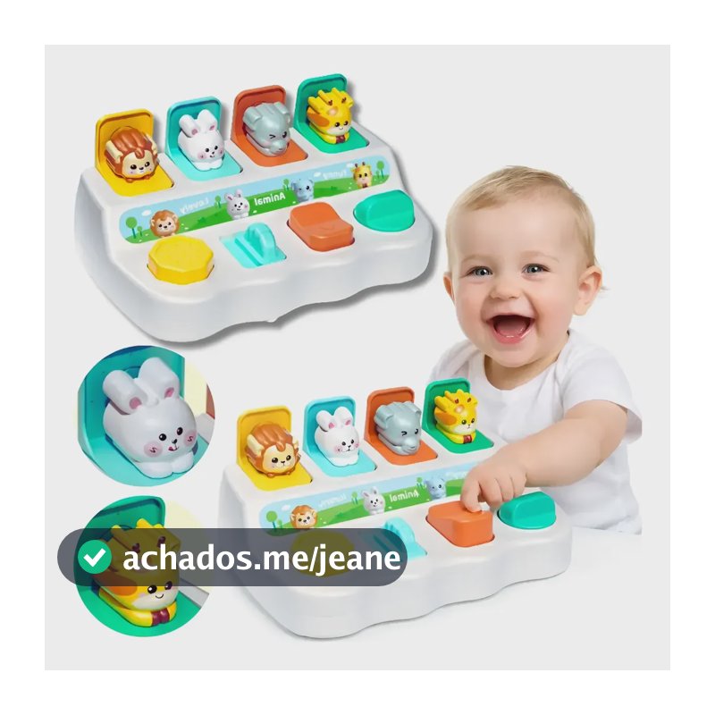Brinquedo Bebê Interativo Esconde Animais Educativo Didático Colorido