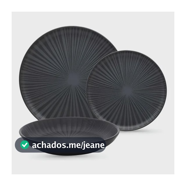 Aparelho De Jantar 18 Peças Oxford Flat Ônix Cor Preto Monocromático