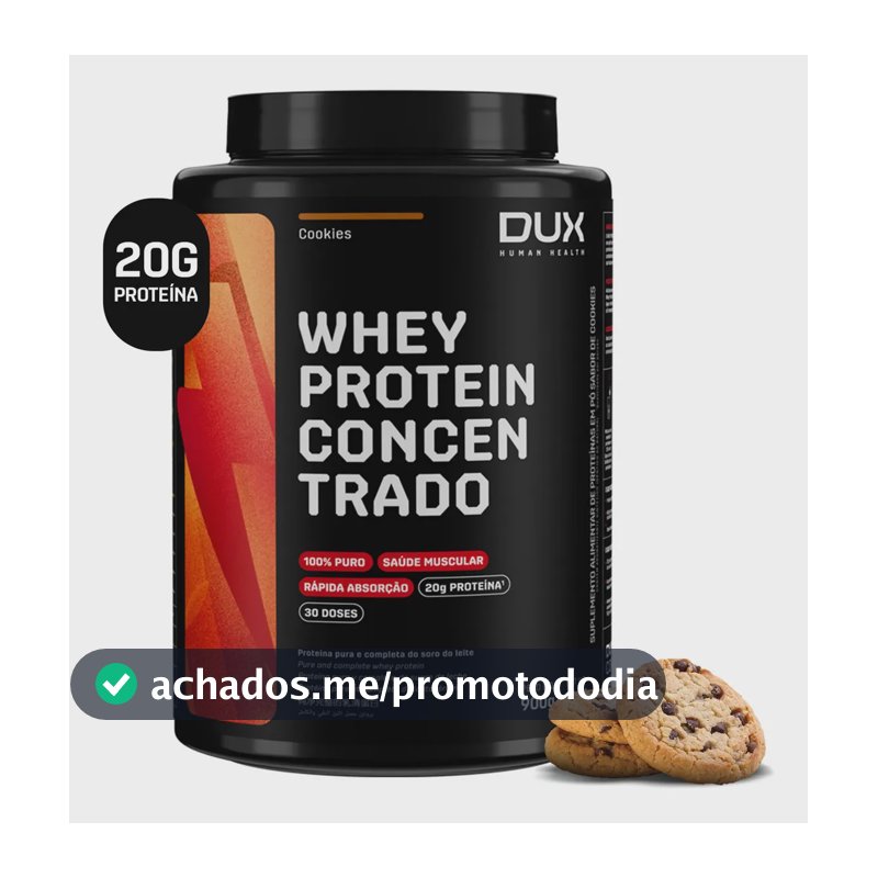 Proteína Dux Nutrition Whey Protein concentrado em pó sabor Biscoitos x 900g