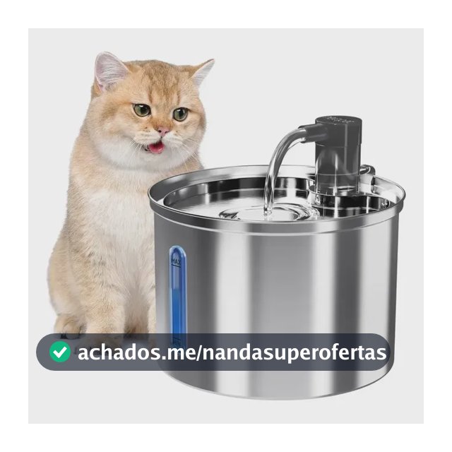 3l Fonte De Água De Aço Inoxidável Para Gatos E Cãe Newpet Prata