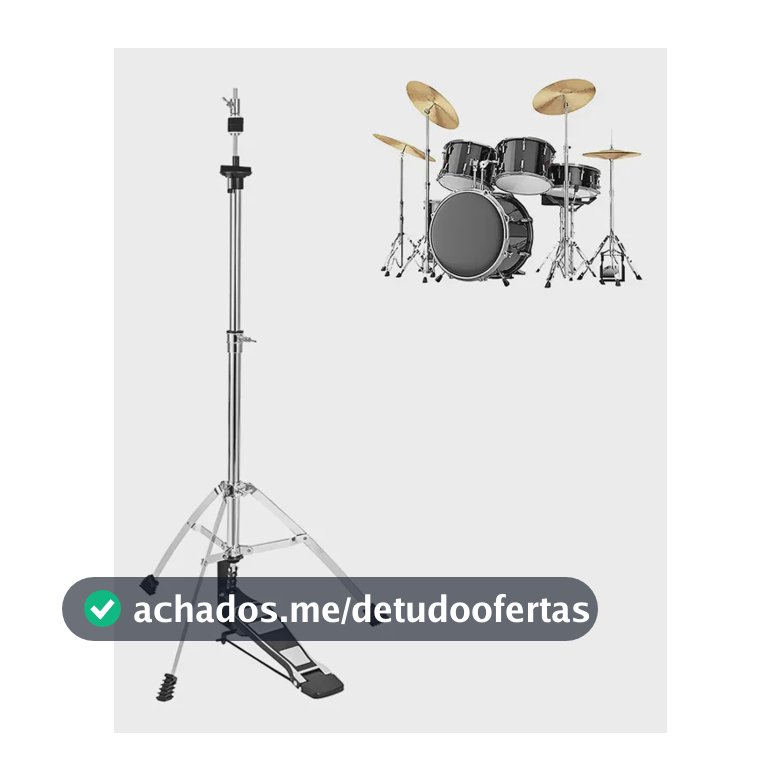 Máquina De Chimbal Hit Hat Profissional Para Bateria 1m Prateado