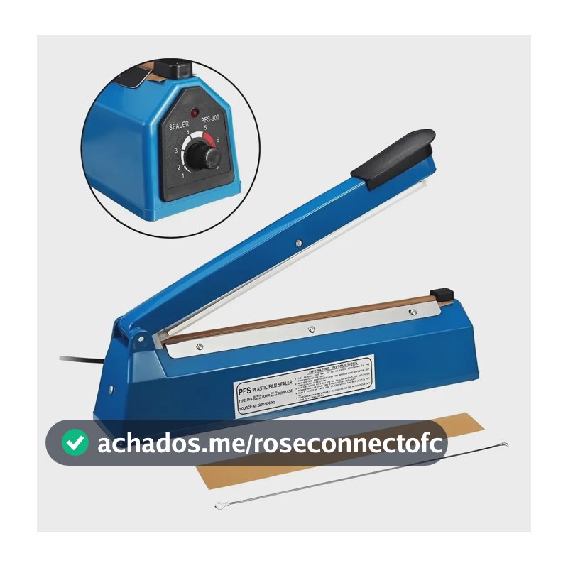 Seladora Térmica Manual 30cm Lacrar Sacos Plásticos 110v 110v Azul