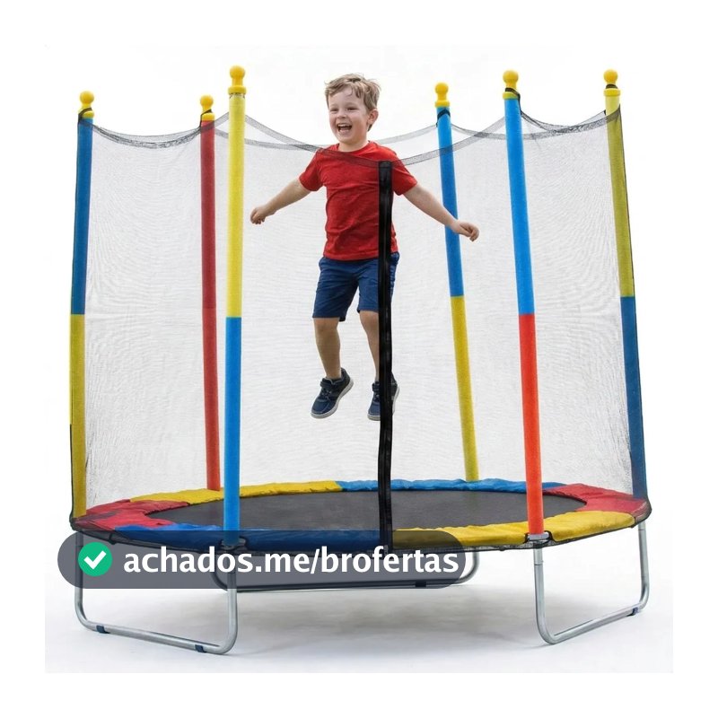 Cama Elástica Infantil Pula Pula 1,8m Trampolim Com Zíper