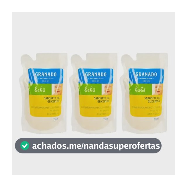 Kit 3 Sabonetes Líquidos Granado Bebê Glicerina Tradicional 250ml Refil
