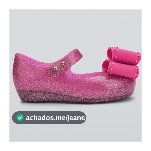 Sapatilha Melissa Mini Ultragirl Classic Bow Baby Meninas Rosa Glitter 22