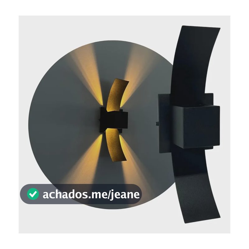 Kit 2 Arandela Box 2 Focos Com Aba Alumínio Parede Efeito 127/220v Preto