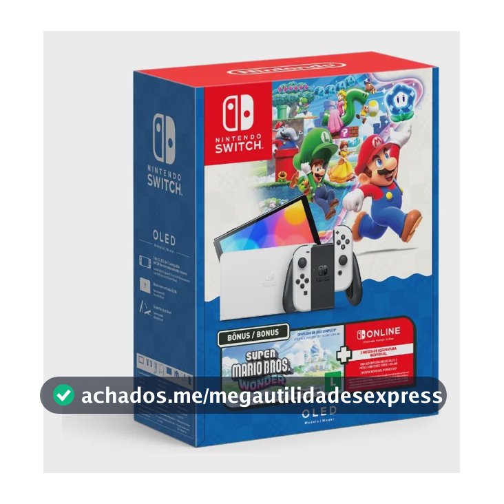 Nintendo Switch Oled Bundle Mario Bros. Wonder + Nso 3 Meses Branco