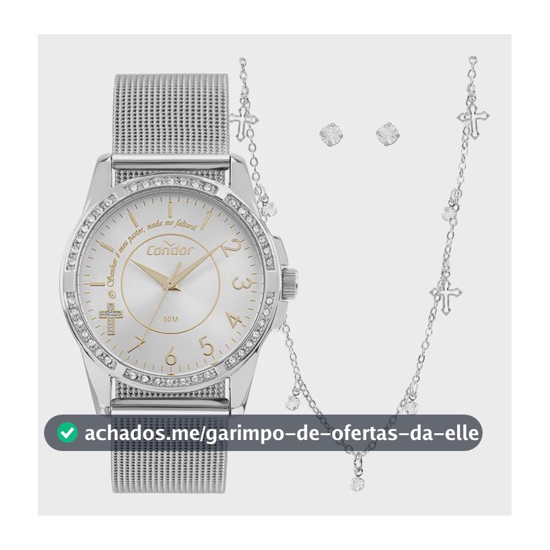 Kit Relógio Condor Aço Prata Modelo CO2035NTXK4K Feminino