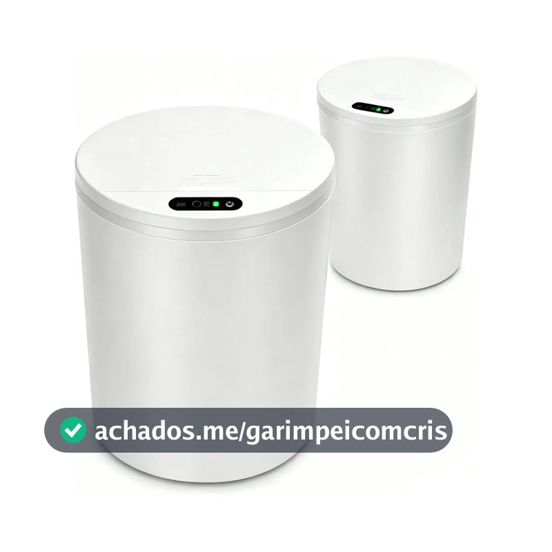 Lixeira inteligente Automática, Toque, Botão manual, sensor infravermelho, recarregável USB, ideal para banheiro, cozinha e escritório