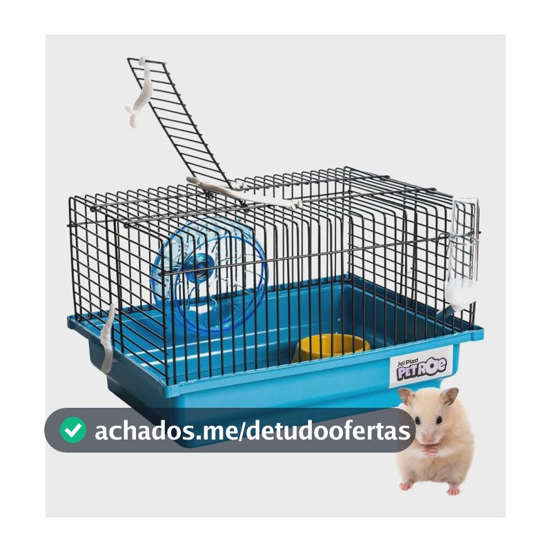 Gaiola Hamster Roedores Porquinho Da Índia Roda E Acessórios Cor Azul