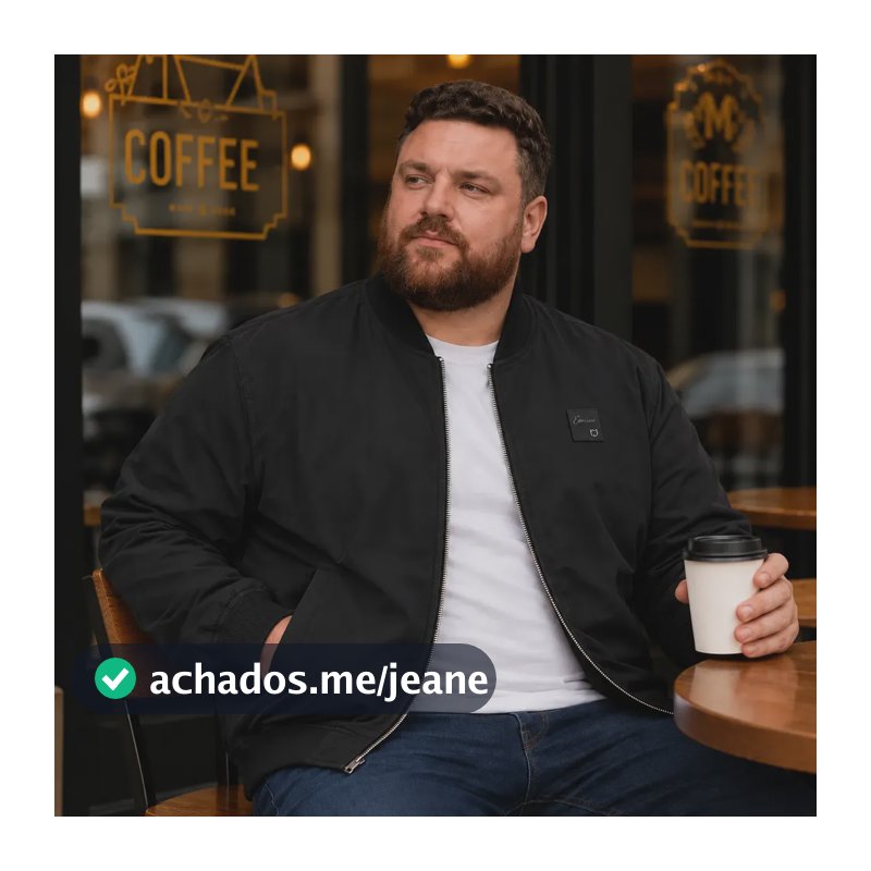 Jaqueta Masculina Plus Size Bomber Térmica Forrada P Ao G3 Preto/quad G1