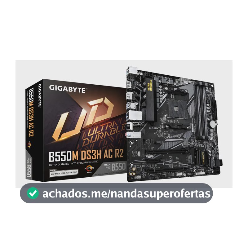Placa Mãe Gigabyte B550m Ds3h Ac R2 Preto